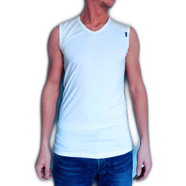 mannen t-shirt wit mouwloos