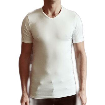t-shirt wit aangesloten model