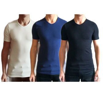 t-shirt wit zwart blauw