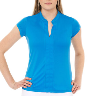 dames polo fel blauw