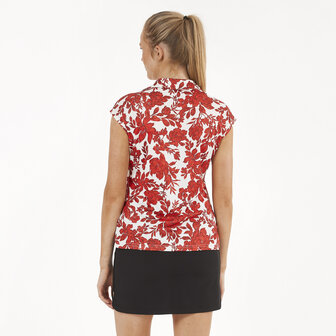 bloemprint polo rood