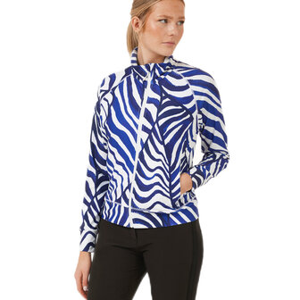 dames vest blauw zebra print
