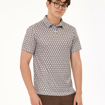 mannen polo bruin