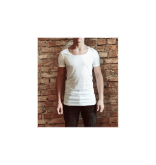 Plantage Blij Geelachtig DICE T-shirt lage ronde hals voor mannen wit - simplycotton