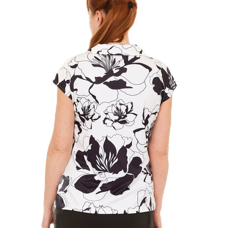 dames polo bloemprint