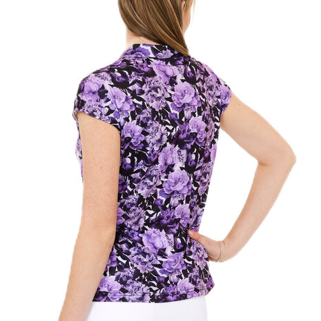 dames polo bloemprint