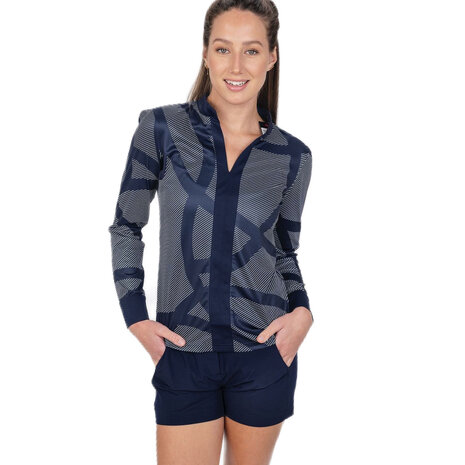 dames top donker blauw