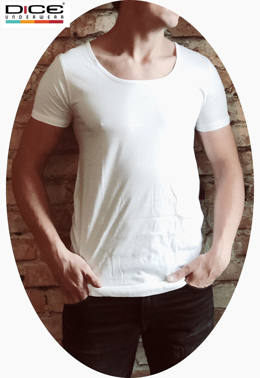 Gehoorzaam gips Lijken DICE Underwear 2-pack Heren T-shirt ronde hals laag wit - simplycotton