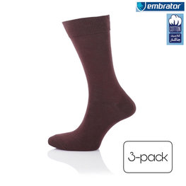 Embrator 3-pack Klassieke mannen Sokken donker bruin