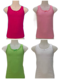 Embrator 4-stuks Meisjes Hemdje mix wit, roze, fuchsia, appelgroen 104 t/m 164