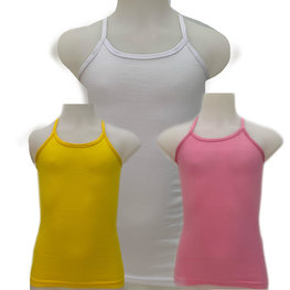 Embrator meisjes Spaghetti Hemdje 3-stuks geel-wit-roze 92 t/m 164