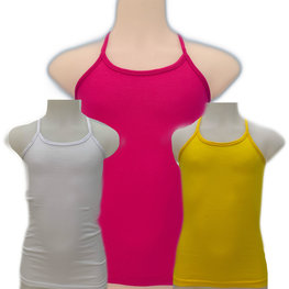 Embrator meisjes Spaghetti Hemdjes 3-stuks wit-fuchsia-geel 92 t/m 164