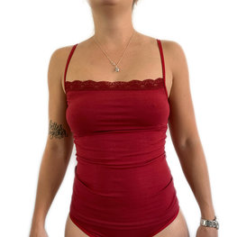 Lydia Spaghetti met kant rood Alleen 3XL