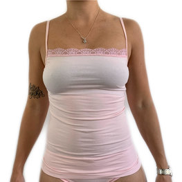 Lydia Spaghetti met kant roze Alleen 3XL