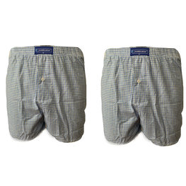 Embrator 2-stuks mannen Boxershort geweven katoen wit/blauw/oker M t/m 4XL