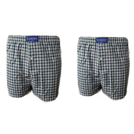 Embrator 2-stuks mannen Boxershort geweven katoen blauw/donkerblauw/turquoise M, 3XL