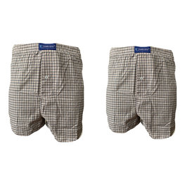 Embrator 2-stuks mannen Boxershort geweven katoen wit/beige/zwart XL en 3XL