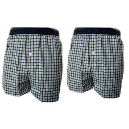Embrator 2-stuks mannen Boxershort geruit grijs/blauw/rood L en XL