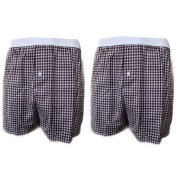 Embrator 2-stuks mannen Boxershort geruit zwart/wit/rood L en XL