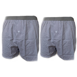 Embrator 2-stuks mannen Boxershort geruit wit/grijs/zwart L, XL,XXL