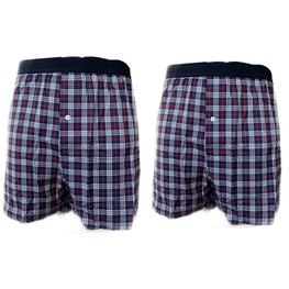 Embrator 2-stuks mannen Boxershort geruit blauw/wit/rood 2XL, 3XL