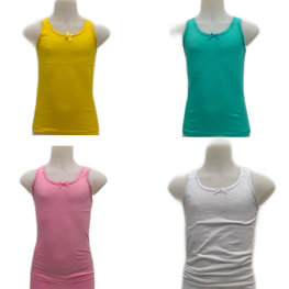 Embrator 4-stuks meisjes Hemdjes wit, roze, geel, zeegroen 92 t/m 164