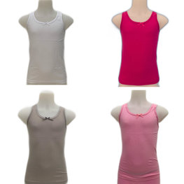 Embrator 4-stuks meisjes Hemdjes mix wit, roze, fuchsia, licht grijs