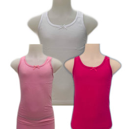 Embrator 3-stuks meisjes Hemdjes mix wit, roze, fuch 104 t/m 164