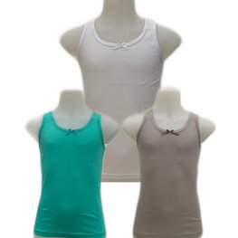 Embrator 3-stuks meisjes Hemdjes mix wit, licht grijs, zeegroen 104 t/m 164