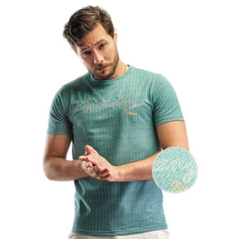 Embrator mannen T-shirt grafisch patroon aqua groen Embrator mannen T-shirt grafisch patroon aqua groen