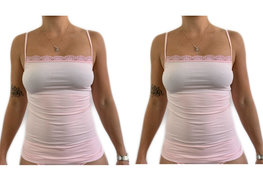 Lydia 2-pack Spaghetti hemdje met kant roze Alleen 3XL