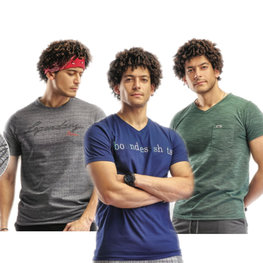 Embrator 3-stuks mannen T-shirt mix2 blauw/groen/grijs M t/m XXL Embrator 3-stuks mannen T-shirt mix2 blauw/groen/grijs M t/m XXL