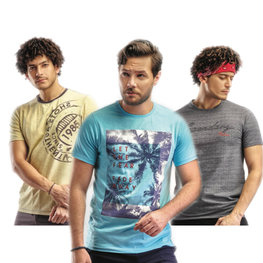 Embrator 3-stuks mannen T-shirt mix6 blauw/grijs/geel M t/m XL Embrator 3-stuks mannen T-shirt mix6 blauw/grijs/geel M t/m XL