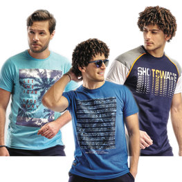 Embrator 3-stuks mannen T-shirt mix7 blauw L t/m XXL Embrator 3-stuks mannen T-shirt mix7 blauw L t/m XXL