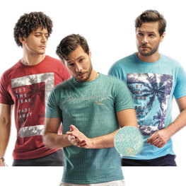 Embrator 3-stuks mannen T-shirt mix10 rood/blauw/aqua M t/m XXL Embrator 3-stuks mannen T-shirt mix10 rood/blauw/aqua M t/m XXL