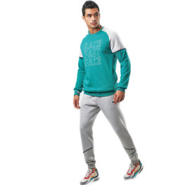 Embrator mannen Joggingpak zeegroen/lichtgrijs melange M t/m XXL