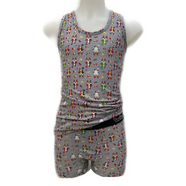 Embrator jongens Ondergoed setje overall print grijs alleen 164