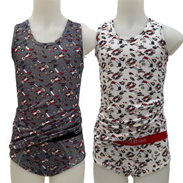 Embrator jongens Ondergoed 2-sets overall print grijs/wit 128 t/m 164