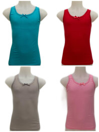 Embrator meisjes Hemdjes 4-stuks lichtgrijs,roze,rood,turquoise 92 t/m 164