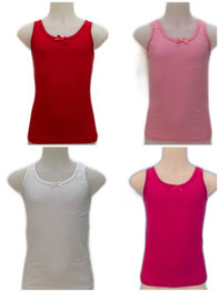 Embrator meisjes Hemdjes 4-stuks wit,roze,fuchsia,rood 92 t/m 164