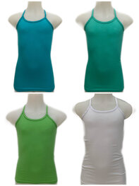 Embrator meisjes Spaghetti Hemdjes 4-stuks wit,groen,zeegroen,turquoise 92 t/m 164