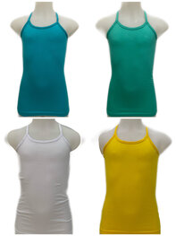 Embrator meisjes Spaghetti Hemdjes 4-stuks wit,geel,zeegroen,turquoise 92 t/m 164