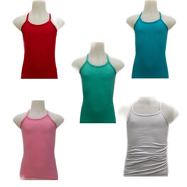 Embrator meisjes Spaghetti Hemdjes 5-stuks  rood,roze,wit,zeegroen,turquoise 92 t/m 164