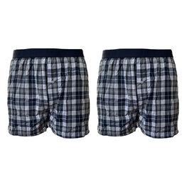 Embrator 2-stuks geruite boxershorts donkerblauw/wit M,XL,XXL,3XL