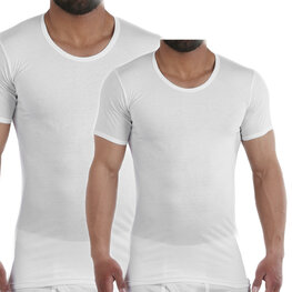 Embrator 2-pack heren T-shirt invisible lage ronde hals wit Embrator 2-pack heren T-shirt invisible lage ronde hals wit