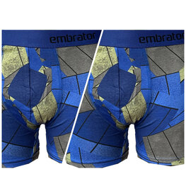 Embrator 2-pack mannen Boxershort Overall print kobalt vlakken