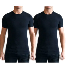 DICE 2-stuks T-shirt ronde hals zwart S, M, XL