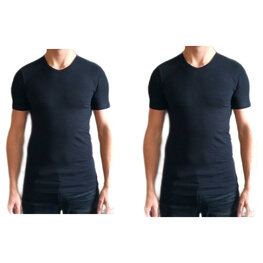 DICE 2-stuks Heren T-shirt V-hals zwart S, M, L, XXL