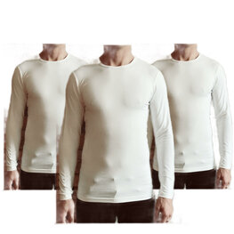 DICE Longsleeve Ronde hals 3 x Wit Alleen XXL