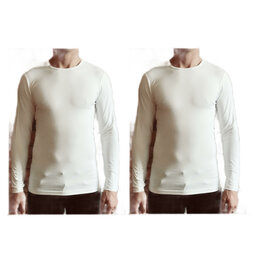 DICE Longsleeve ronde hals 2 x wit Alleen XXL